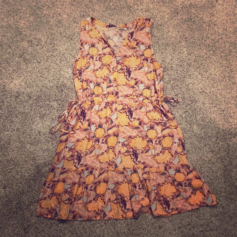 Pink and orange knee-length dress from Loft